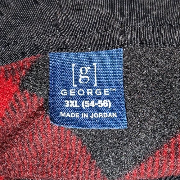 Red & Black Large Check Flannel Shirt George Soft Lightweight Mens 3XL 54-56 - Picture 6 of 8